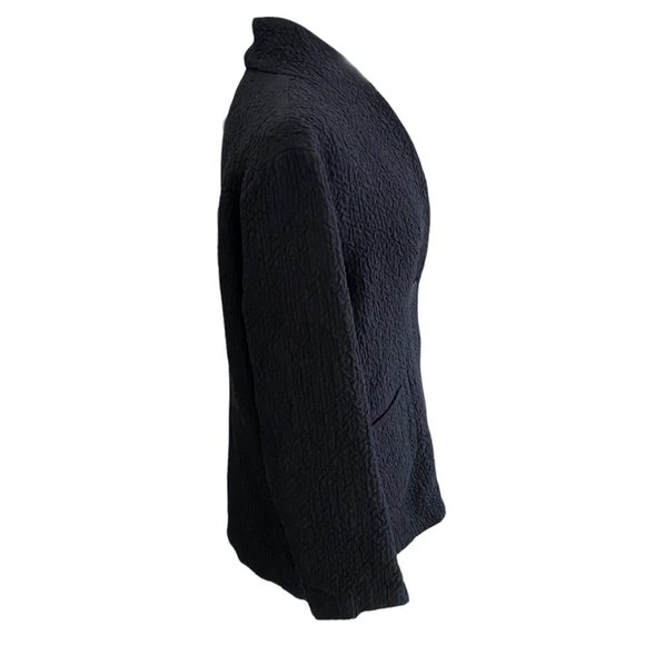 Eileen Fisher Crinkle Wool Linen Blazer Oversized Lagenlook Long Mature-XS - Picture 6 of 14